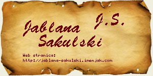Jablana Sakulski vizit kartica